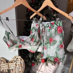 Top and shorts set green